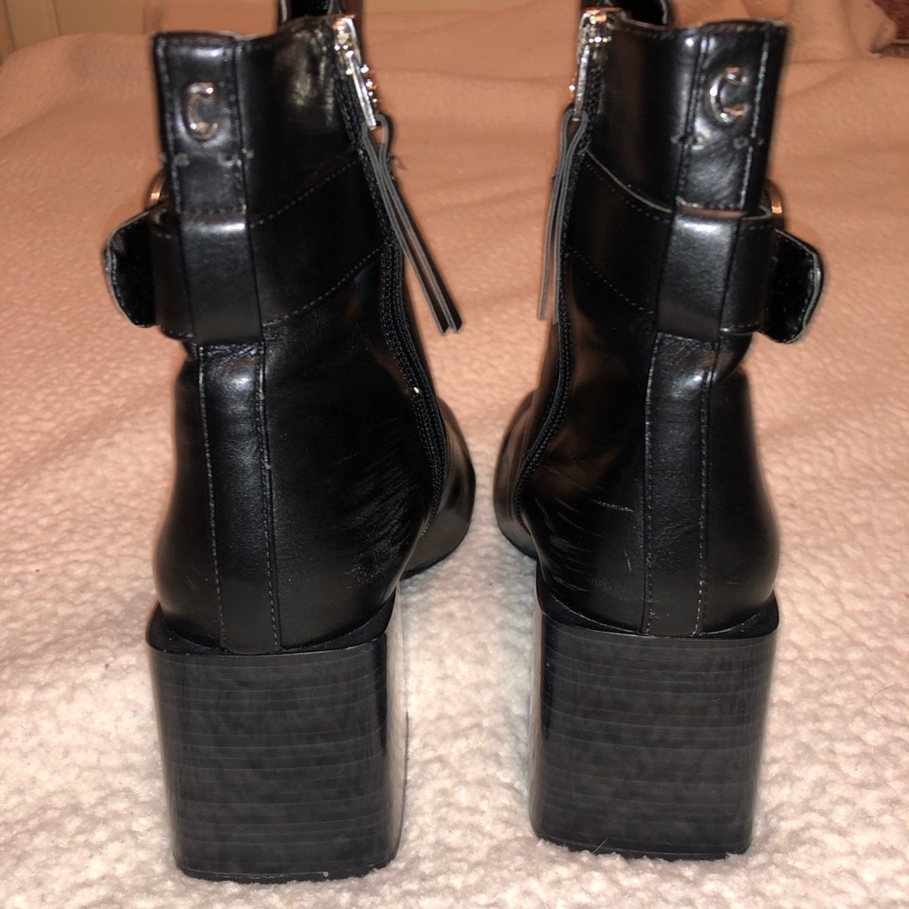 Circus by Sam Edelman Black Leather Buckle Ankle Boots